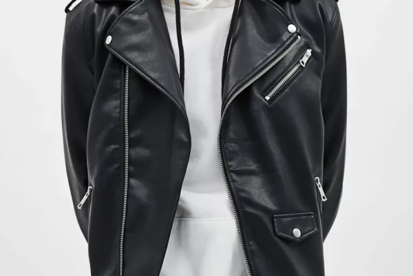 Faux leather biker jacket